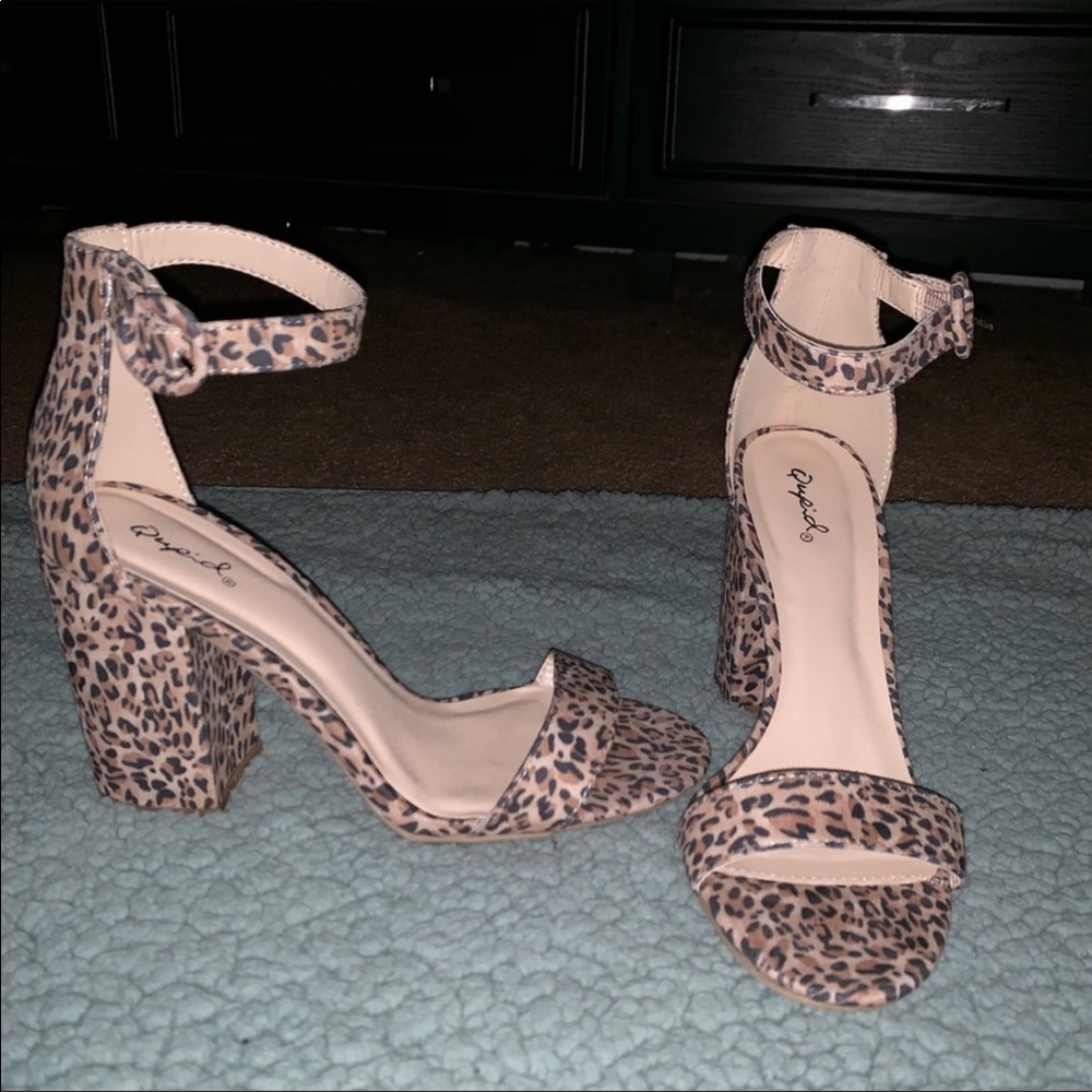 Cheetah print block heels